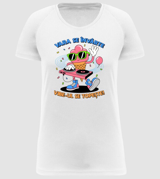 Vara se învârte model alb pe tricou