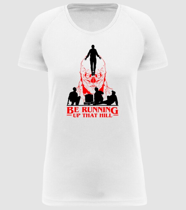 vecna running up that hill model alb pe tricou