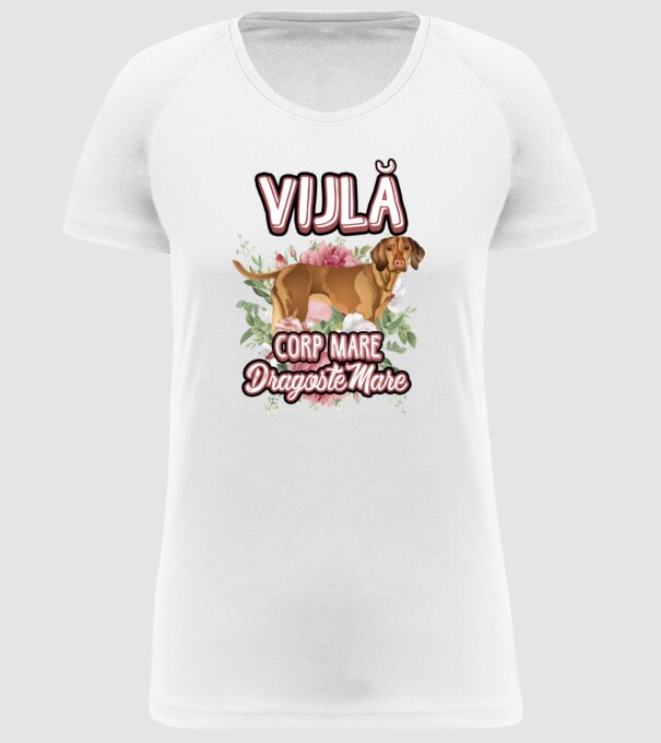 vijlă - corp mare, dragoste mare model alb pe tricou