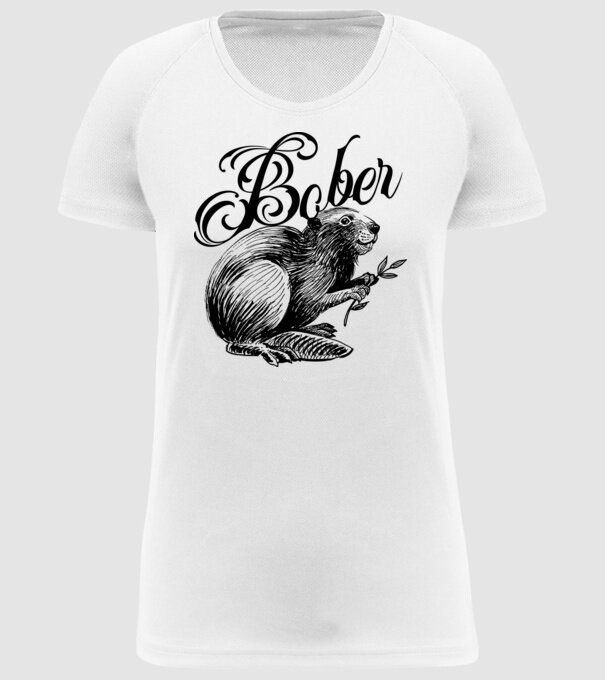 Vintage Bober model alb pe tricou
