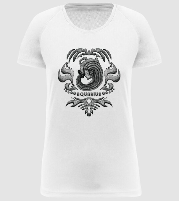 Vintage zodiac aquarius model alb pe tricou