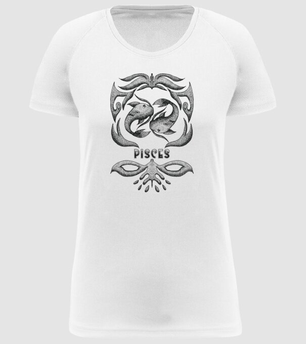 Vintage zodiac pisces model alb pe tricou