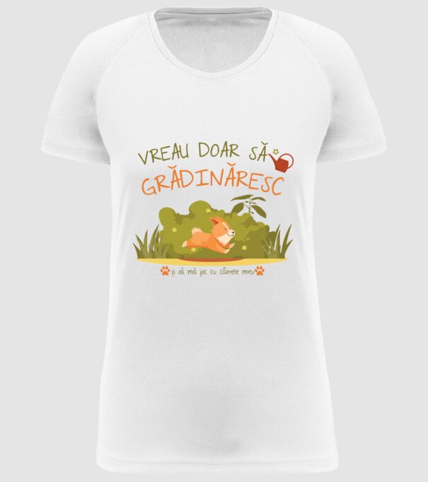 vreau doar să grădinăresc model alb pe tricou