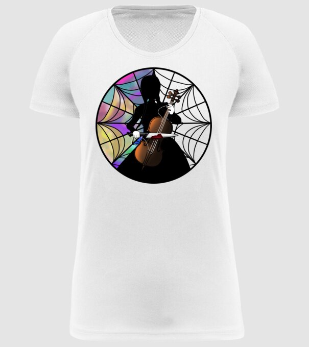 Wednesday Addams Cello - Enid room model alb pe tricou