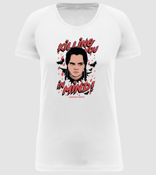WEDNESDAY Killing You in my mind model alb pe tricou
