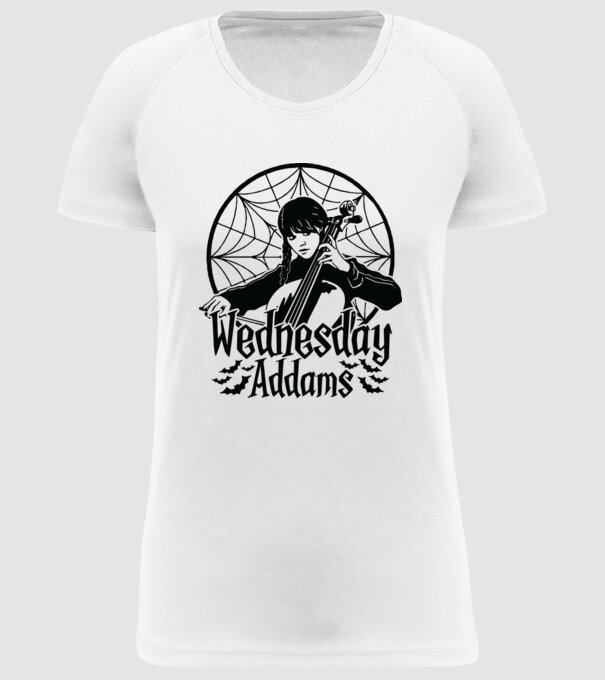 Wednesday Window model alb pe tricou