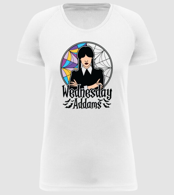 Wednesday Window colorful model alb pe tricou
