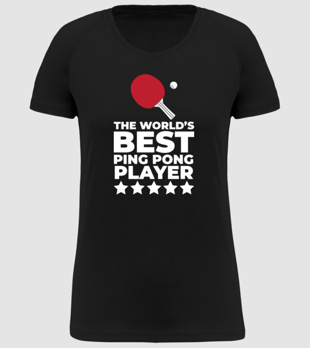 Cel mai bun jucător ping-pong engleză model negru pe tricou