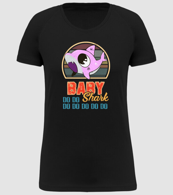 BabyGIRL shark model negru pe tricou