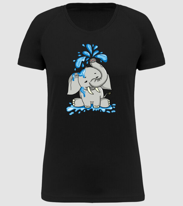 boldog elefánt model negru pe tricou