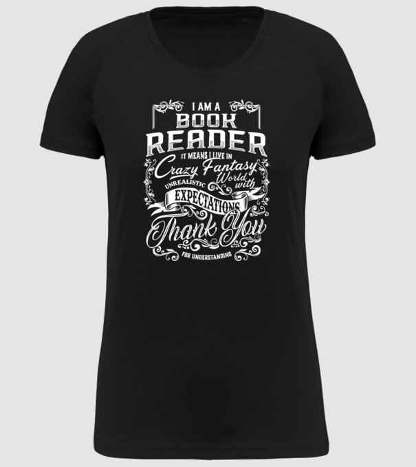Book reader model negru pe tricou