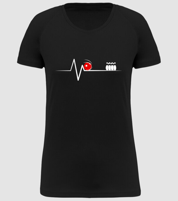 Bowling EKG model negru pe tricou