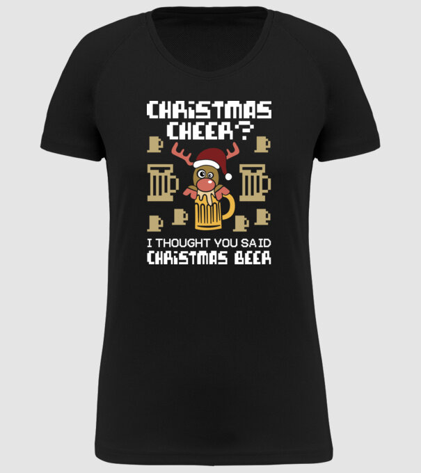 Christmas beer pulovăr urât model negru pe tricou