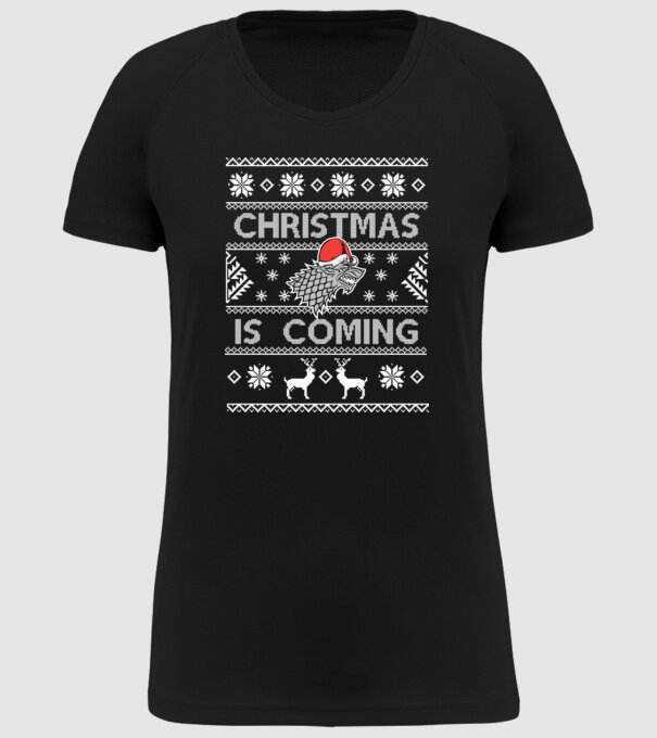 Christmas is Coming ugly sweater Game of Thrones model negru pe tricou