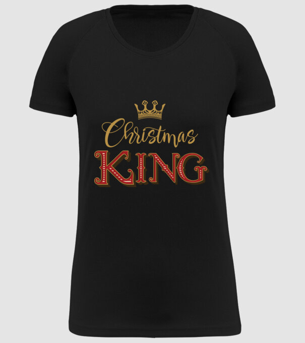 Christmas King model negru pe tricou