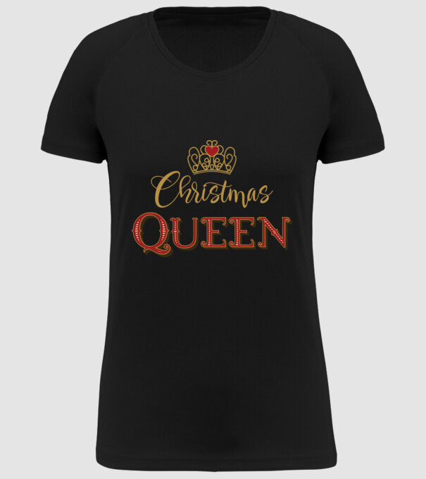 Christmas Queen model negru pe tricou