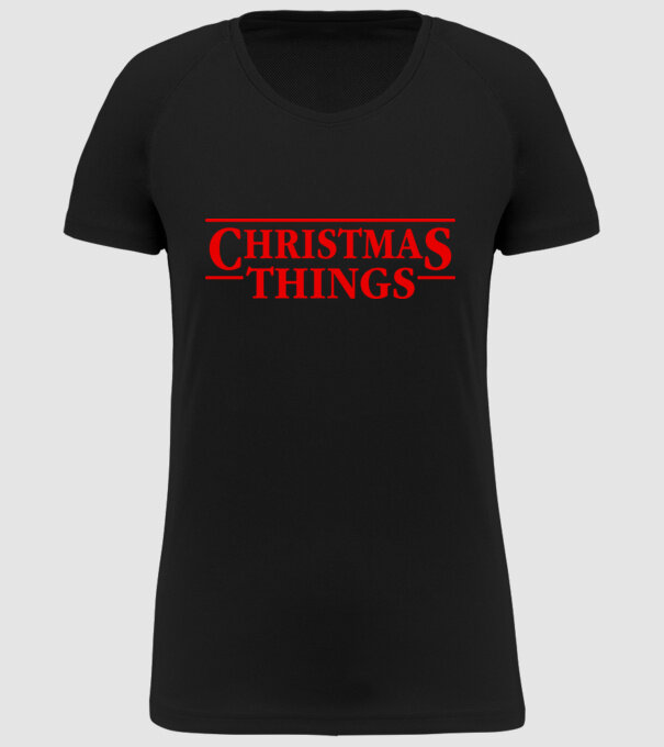Christmas Things model negru pe tricou