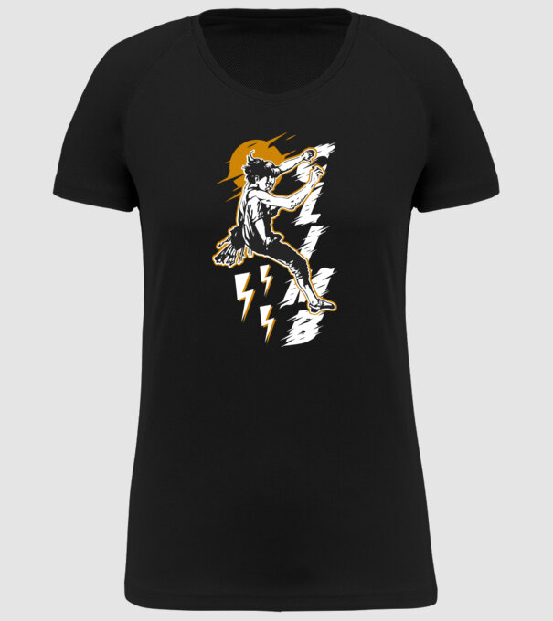 CLIMB retro model negru pe tricou