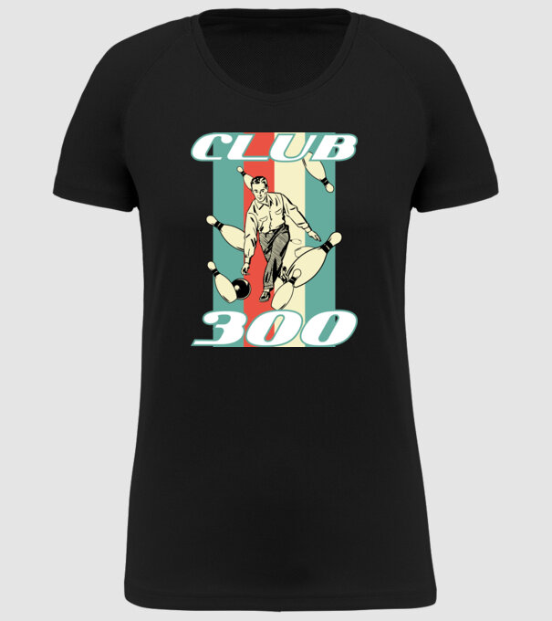 club300 model negru pe tricou