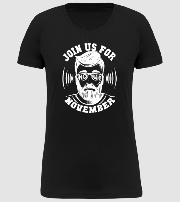 Alătură-te mișcării No Shave November (engleză) model negru pe tricou