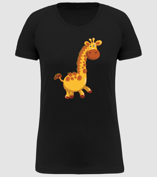 Cute giraffe model negru pe tricou