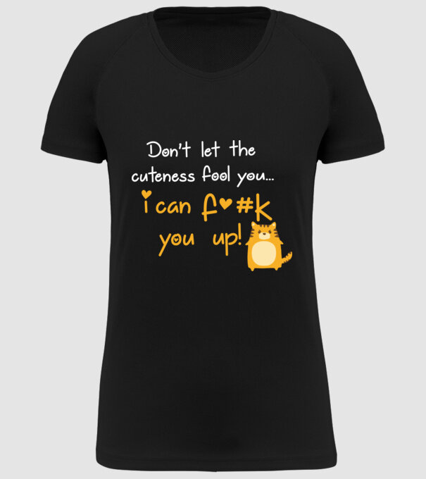 Cuteness model negru pe tricou
