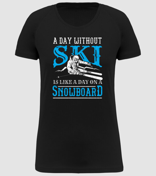 Day without SKI model negru pe tricou