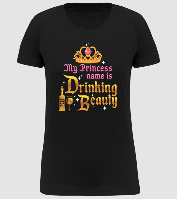 Drinking beauty model negru pe tricou