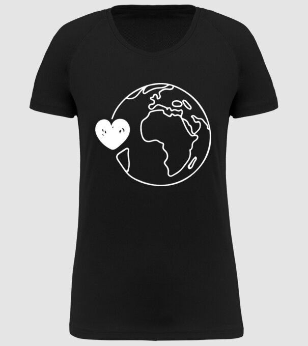 EarthLogo model negru pe tricou