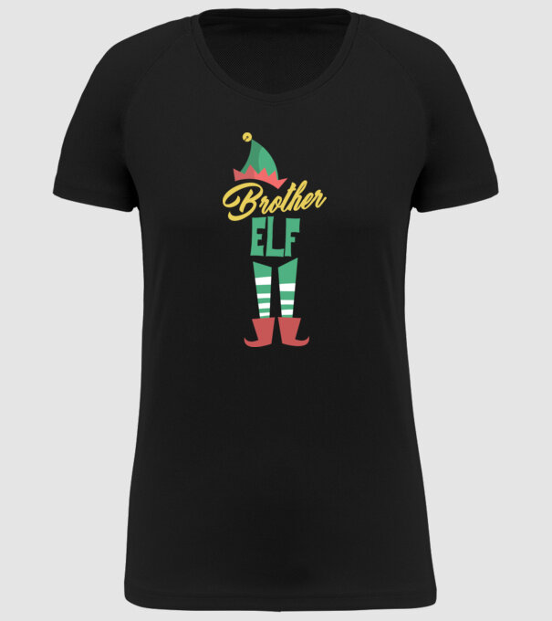 Elf family brother model negru pe tricou