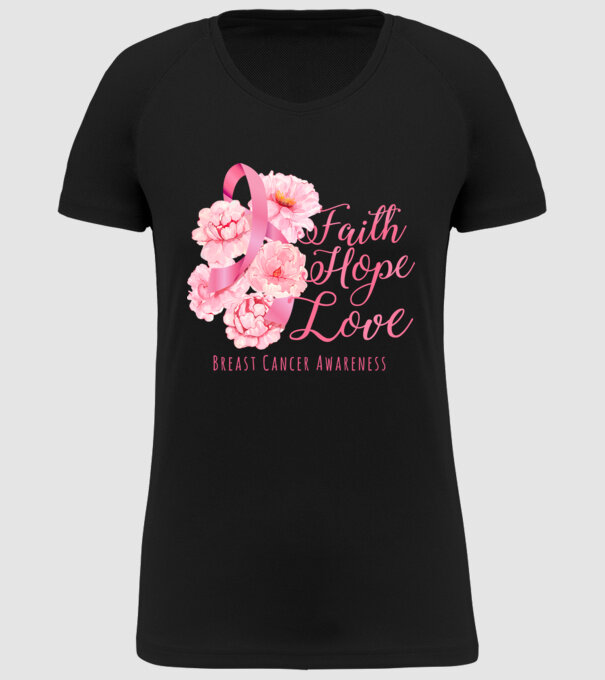 Faith hope love model negru pe tricou