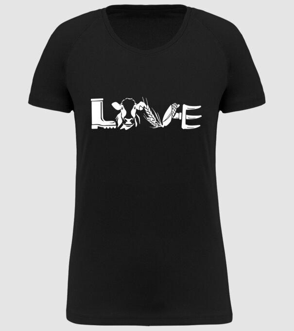 Farm love Cu tractor model negru pe tricou