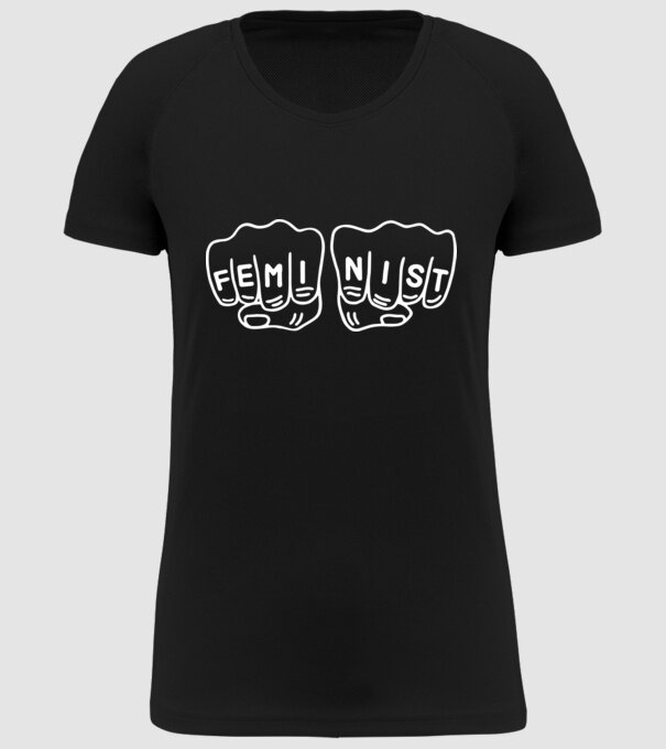 Feminist model negru pe tricou
