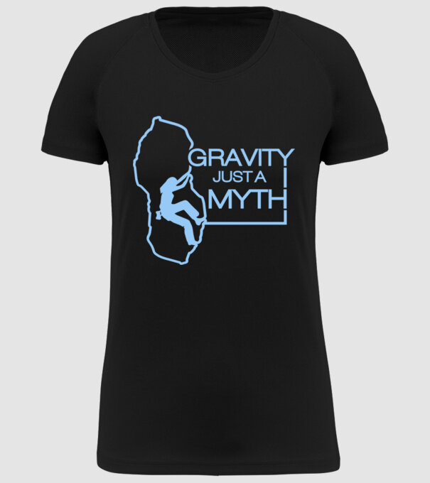 Gravity just a myth model negru pe tricou