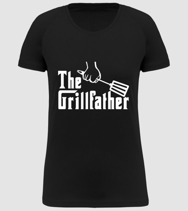 GrillFather model negru pe tricou