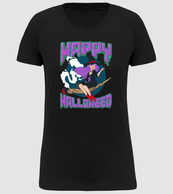 Happy Halloweed model negru pe tricou