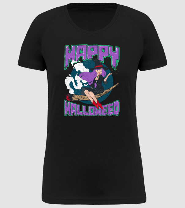 Happy Halloweed model negru pe tricou