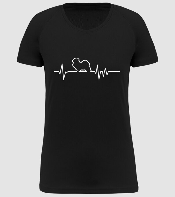 Heartbeat line Havanese model negru pe tricou