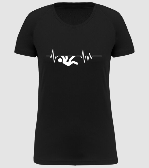 Heartbeat escaladare model negru pe tricou