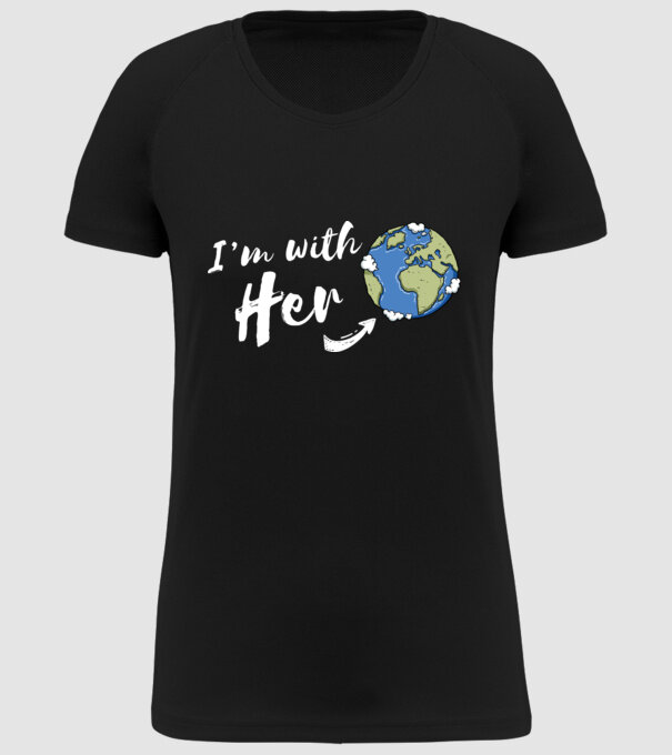 'i''m with her' model negru pe tricou