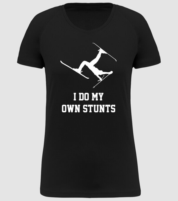 I do my own stunts model negru pe tricou