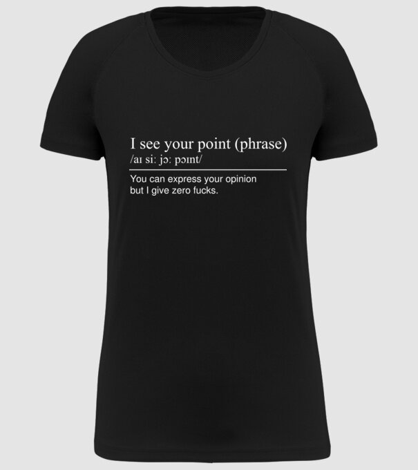 I see your point model negru pe tricou