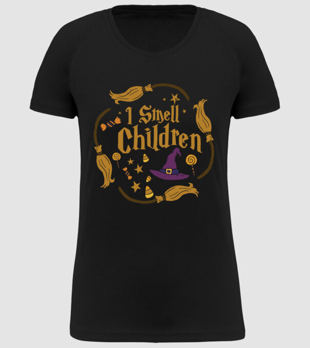 I smell children model negru pe tricou