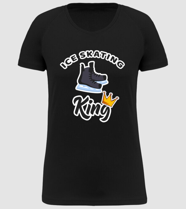 Ice skatin King model negru pe tricou