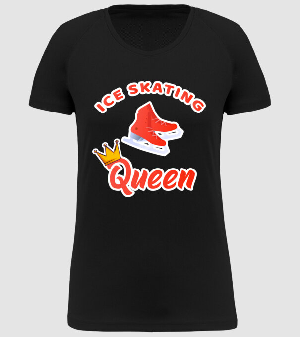 Ice skatin Queen model negru pe tricou