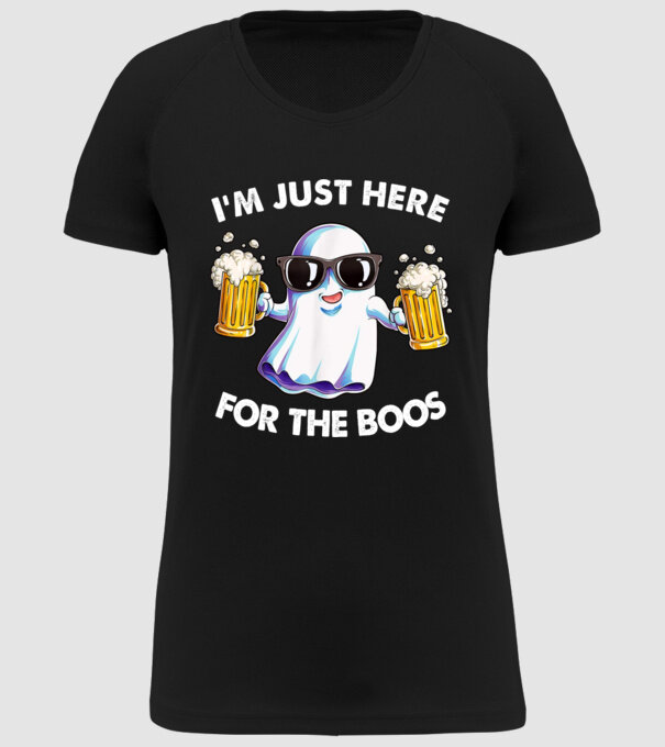Im just here for the boos model negru pe tricou