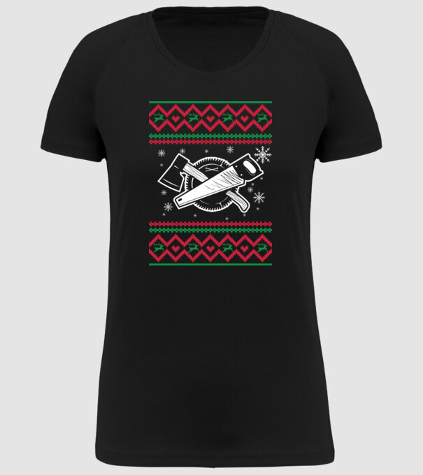 Model tricotat de Crăciun - tâmplar model negru pe tricou