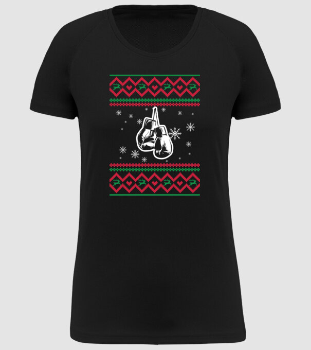 Model tricotat de Crăciun - box model negru pe tricou