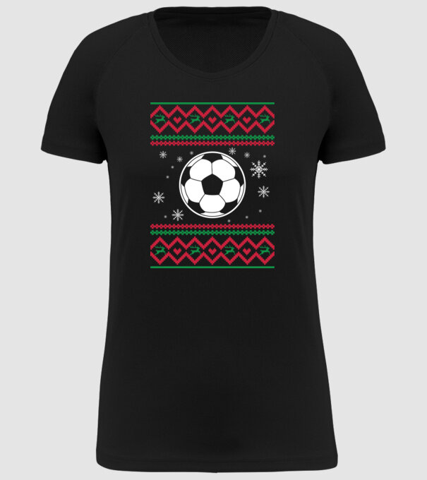 Model tricotat de Crăciun - fotbal model negru pe tricou