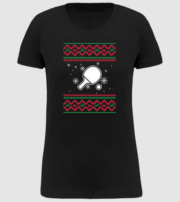 Model tricotat de Crăciun - tenis de masă model negru pe tricou